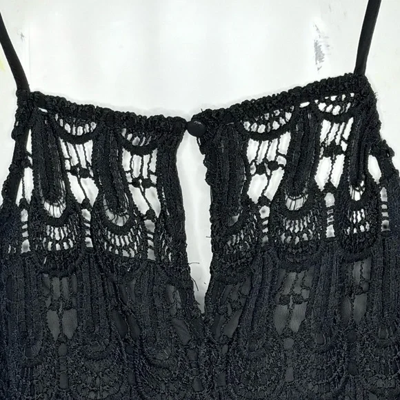 Purple Snow Black Lace Sheer Halter Top - XL - Picture 8 of 11